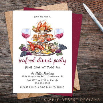 elegant seafood dinner invite